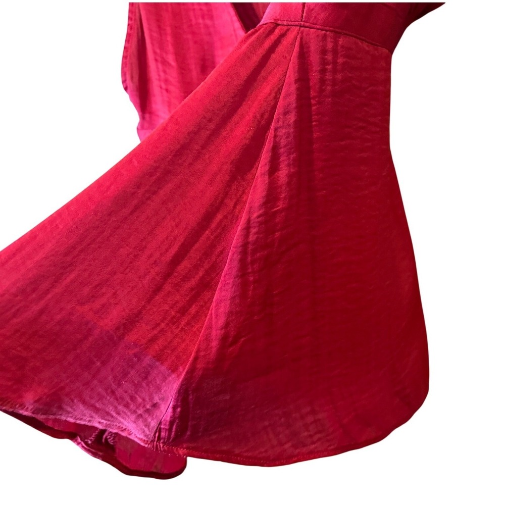 Intimately Free People‎ Deep V-Neck Satin Camisole Top Red Large - Picture 12 of 15